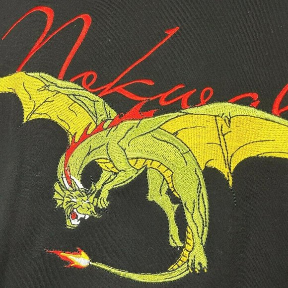 Nokwal Dragon Embroidered Crew Sweatshirt Oversized S 49 x 28 Collection 6 2019 - Picture 3 of 6